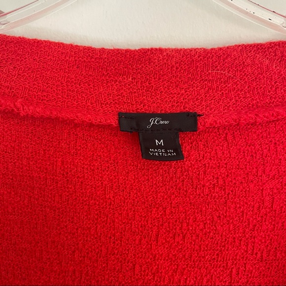 J. CREW Faux Wrap Textured Crepe Blouse Top Red Medium M - Picture 7 of 15
